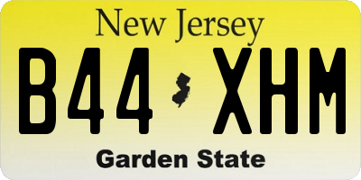 NJ license plate B44XHM