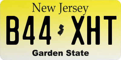 NJ license plate B44XHT