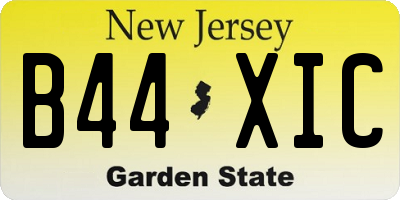 NJ license plate B44XIC