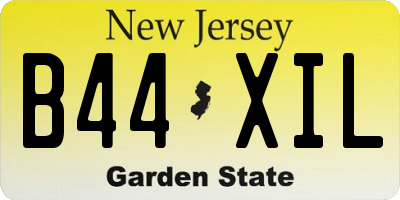 NJ license plate B44XIL