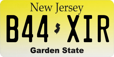 NJ license plate B44XIR