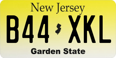 NJ license plate B44XKL