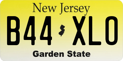 NJ license plate B44XLO