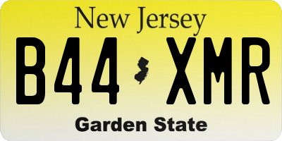 NJ license plate B44XMR