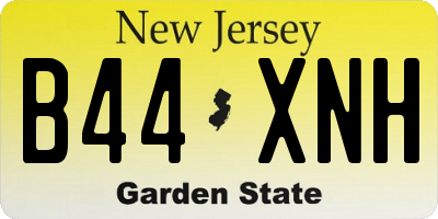 NJ license plate B44XNH