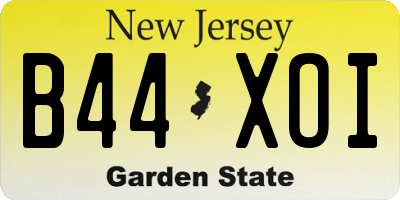 NJ license plate B44XOI