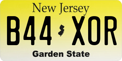 NJ license plate B44XOR