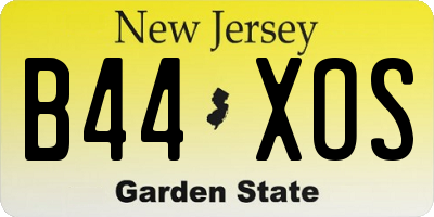 NJ license plate B44XOS