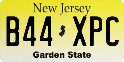 NJ license plate B44XPC