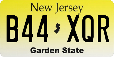 NJ license plate B44XQR