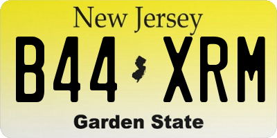 NJ license plate B44XRM