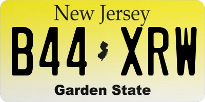 NJ license plate B44XRW