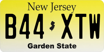 NJ license plate B44XTW