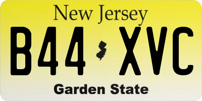 NJ license plate B44XVC