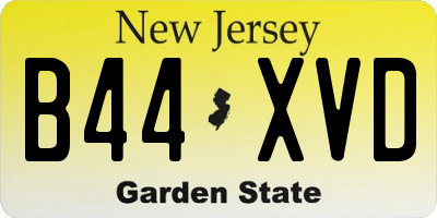 NJ license plate B44XVD