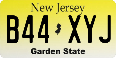 NJ license plate B44XYJ