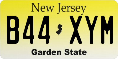 NJ license plate B44XYM