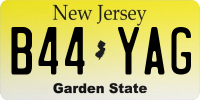 NJ license plate B44YAG