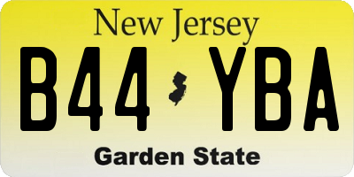 NJ license plate B44YBA