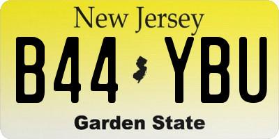 NJ license plate B44YBU