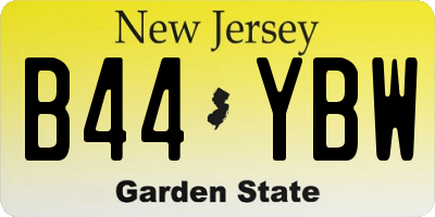 NJ license plate B44YBW