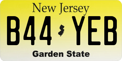 NJ license plate B44YEB