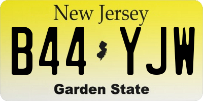 NJ license plate B44YJW