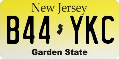 NJ license plate B44YKC
