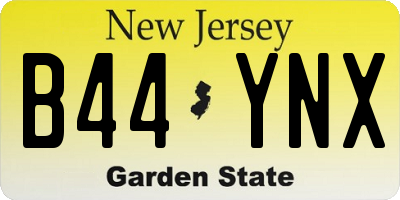 NJ license plate B44YNX