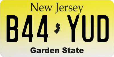 NJ license plate B44YUD