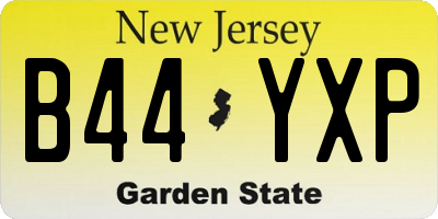 NJ license plate B44YXP