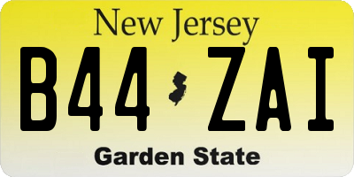 NJ license plate B44ZAI