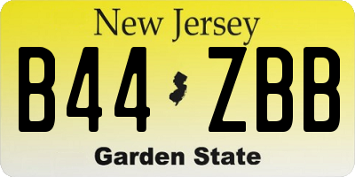 NJ license plate B44ZBB