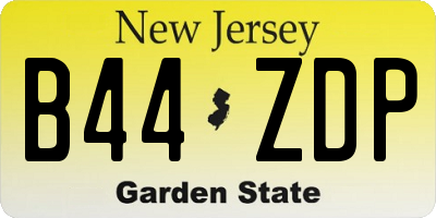 NJ license plate B44ZDP