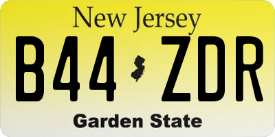 NJ license plate B44ZDR