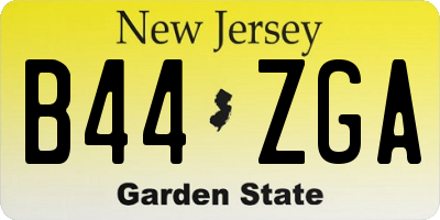 NJ license plate B44ZGA