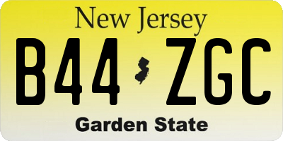 NJ license plate B44ZGC