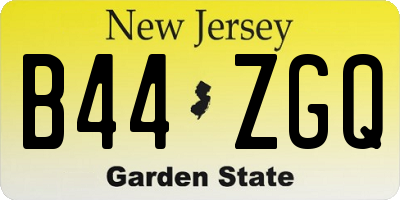 NJ license plate B44ZGQ