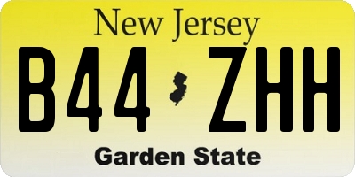 NJ license plate B44ZHH