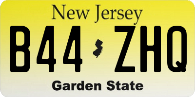 NJ license plate B44ZHQ