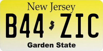 NJ license plate B44ZIC