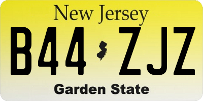NJ license plate B44ZJZ