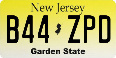 NJ license plate B44ZPD