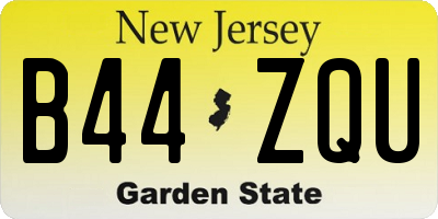 NJ license plate B44ZQU