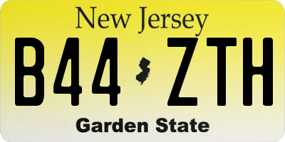 NJ license plate B44ZTH