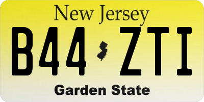 NJ license plate B44ZTI