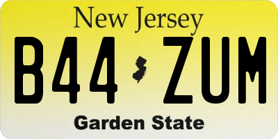 NJ license plate B44ZUM