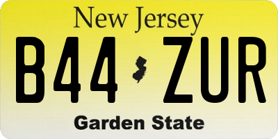 NJ license plate B44ZUR
