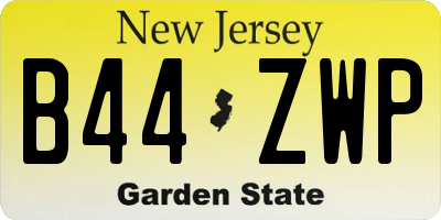 NJ license plate B44ZWP