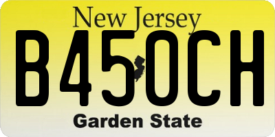NJ license plate B450CH